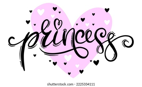 Pretty fashion girlish illustration for t-shirt design.Fashion illustration for little Princess isolated on white background.