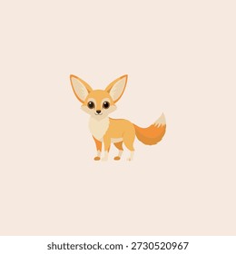 Projeto de vetor plano de ícone de raposa de Pretty Fennec.