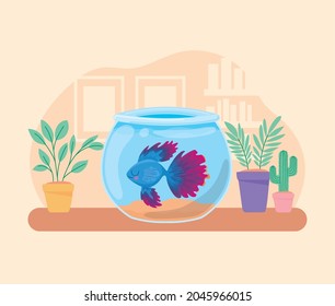 bonita representación de peces sobre bowl