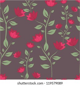 pretty floral pattern with big pink flower