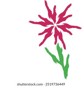 Padrão floral bonito com flor simples. Perfeito para cartão de saudação, cartaz, adesivo ou camiseta. Fundo de vetor para design de primavera ou verão. Ilustração vetorial