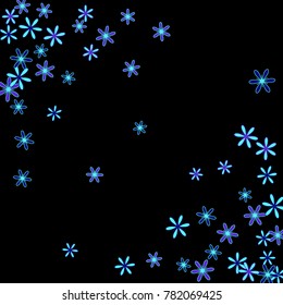 Pretty Floral Pattern with Simple Little Flowers for Greeting Card or Poster. Naive Daisy Flowers in Primitive Style. Vector Background for Spring or Summer Design.
