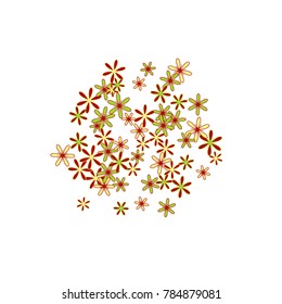 Pretty Floral Pattern with Simple Little Flowers for Greeting Card or Poster. Naive Daisy Flowers in Primitive Style. Vector Background for Spring or Summer Design.