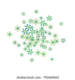 Pretty Floral Pattern with Simple Little Flowers for Greeting Card or Poster. Naive Daisy Flowers in Primitive Style. Vector Background for Spring or Summer Design.
