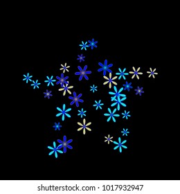 Pretty Floral Pattern with Simple Small Flowers for Greeting Card or Poster. Naive Daisy Flowers in Primitive Style. Vector Background for Spring or Summer Design.
