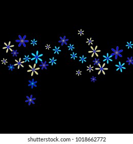 Pretty Floral Pattern with Simple Small Flowers for Greeting Card or Poster. Naive Daisy Flowers in Primitive Style. Vector Background for Spring or Summer Design.
