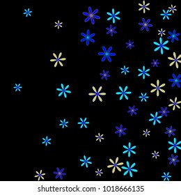 Pretty Floral Pattern with Simple Small Flowers for Greeting Card or Poster. Naive Daisy Flowers in Primitive Style. Vector Background for Spring or Summer Design.
