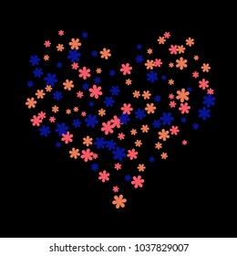 Pretty Floral Pattern with Simple Small Flowers for Greeting Card or Poster. Naive Daisy Flowers in Primitive Style. Vector Background for Spring or Summer Design.
