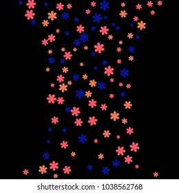 Pretty Floral Pattern with Simple Small Flowers for Greeting Card or Poster. Naive Daisy Flowers in Primitive Style. Vector Background for Spring or Summer Design.
