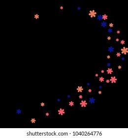 Pretty Floral Pattern with Simple Small Flowers for Greeting Card or Poster. Naive Daisy Flowers in Primitive Style. Vector Background for Spring or Summer Design.
