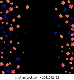 Pretty Floral Pattern with Simple Small Flowers for Greeting Card or Poster. Naive Daisy Flowers in Primitive Style. Vector Background for Spring or Summer Design.
