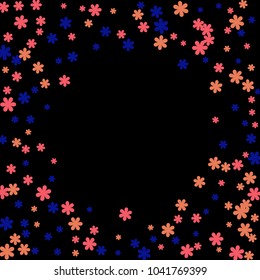 Pretty Floral Pattern with Simple Small Flowers for Greeting Card or Poster. Naive Daisy Flowers in Primitive Style. Vector Background for Spring or Summer Design.
