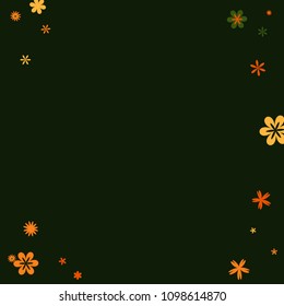 Pretty Floral Pattern with Simple Small Flowers for Greeting Card or Poster. Naive Daisy Flowers in Primitive Style. Vector Background for Spring or Summer Design.
