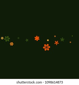 Pretty Floral Pattern with Simple Small Flowers for Greeting Card or Poster. Naive Daisy Flowers in Primitive Style. Vector Background for Spring or Summer Design.
