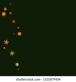 Pretty Floral Pattern with Simple Small Flowers for Greeting Card or Poster. Naive Daisy Flowers in Primitive Style. Vector Background for Spring or Summer Design.
