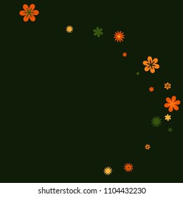 Pretty Floral Pattern with Simple Small Flowers for Greeting Card or Poster. Naive Daisy Flowers in Primitive Style. Vector Background for Spring or Summer Design.
