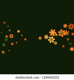 Pretty Floral Pattern with Simple Small Flowers for Greeting Card or Poster. Naive Daisy Flowers in Primitive Style. Vector Background for Spring or Summer Design.
