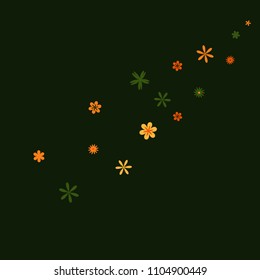 Pretty Floral Pattern with Simple Small Flowers for Greeting Card or Poster. Naive Daisy Flowers in Primitive Style. Vector Background for Spring or Summer Design.
