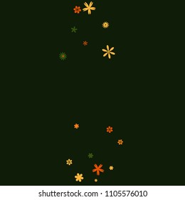 Pretty Floral Pattern with Simple Small Flowers for Greeting Card or Poster. Naive Daisy Flowers in Primitive Style. Vector Background for Spring or Summer Design.
