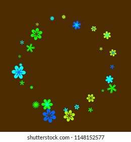 Pretty Floral Pattern with Simple Small Flowers for Greeting Card or Poster. Naive Daisy Flowers in Primitive Style. Vector Background for Spring or Summer Design.
