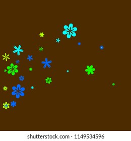 Pretty Floral Pattern with Simple Small Flowers for Greeting Card or Poster. Naive Daisy Flowers in Primitive Style. Vector Background for Spring or Summer Design.
