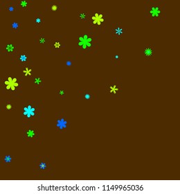 Pretty Floral Pattern with Simple Small Flowers for Greeting Card or Poster. Naive Daisy Flowers in Primitive Style. Vector Background for Spring or Summer Design.

