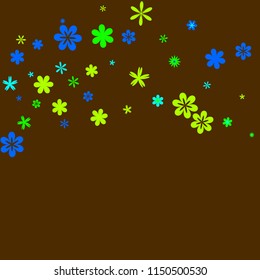 Pretty Floral Pattern with Simple Small Flowers for Greeting Card or Poster. Naive Daisy Flowers in Primitive Style. Vector Background for Spring or Summer Design.
