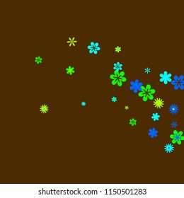 Pretty Floral Pattern with Simple Small Flowers for Greeting Card or Poster. Naive Daisy Flowers in Primitive Style. Vector Background for Spring or Summer Design.
