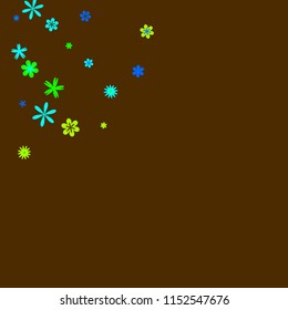 Pretty Floral Pattern with Simple Small Flowers for Greeting Card or Poster. Naive Daisy Flowers in Primitive Style. Vector Background for Spring or Summer Design.
