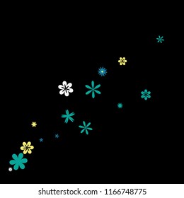 Pretty Floral Pattern with Simple Small Flowers for Greeting Card or Poster. Naive Daisy Flowers in Primitive Style. Vector Background for Spring or Summer Design.
