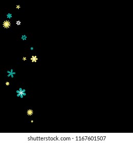 Pretty Floral Pattern with Simple Small Flowers for Greeting Card or Poster. Naive Daisy Flowers in Primitive Style. Vector Background for Spring or Summer Design.
