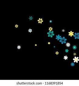 Pretty Floral Pattern with Simple Small Flowers for Greeting Card or Poster. Naive Daisy Flowers in Primitive Style. Vector Background for Spring or Summer Design.
