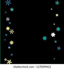 Pretty Floral Pattern with Simple Small Flowers for Greeting Card or Poster. Naive Daisy Flowers in Primitive Style. Vector Background for Spring or Summer Design.
