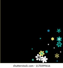 Pretty Floral Pattern with Simple Small Flowers for Greeting Card or Poster. Naive Daisy Flowers in Primitive Style. Vector Background for Spring or Summer Design.

