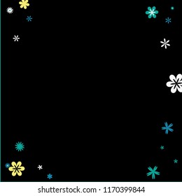 Pretty Floral Pattern with Simple Small Flowers for Greeting Card or Poster. Naive Daisy Flowers in Primitive Style. Vector Background for Spring or Summer Design.
