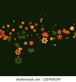 Pretty Floral Pattern with Simple Small Flowers for Greeting Card or Poster. Naive Daisy Flowers in Primitive Style. Vector Background for Spring or Summer Design.
