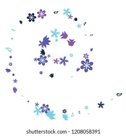 Pretty Floral Pattern with Simple Small Flowers for Greeting Card or Poster. Naive Daisy Flowers in Primitive Style. Vector Background for Spring or Summer Design.

