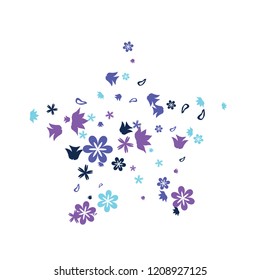 Pretty Floral Pattern with Simple Small Flowers for Greeting Card or Poster. Naive Daisy Flowers in Primitive Style. Vector Background for Spring or Summer Design.
