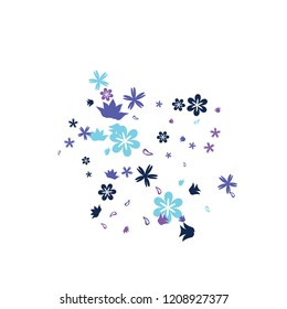 Pretty Floral Pattern with Simple Small Flowers for Greeting Card or Poster. Naive Daisy Flowers in Primitive Style. Vector Background for Spring or Summer Design.
