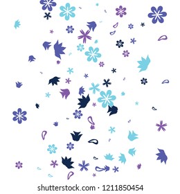 Pretty Floral Pattern with Simple Small Flowers for Greeting Card or Poster. Naive Daisy Flowers in Primitive Style. Vector Background for Spring or Summer Design.

