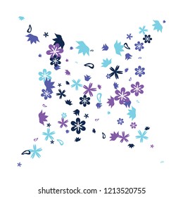 Pretty Floral Pattern with Simple Small Flowers for Greeting Card or Poster. Naive Daisy Flowers in Primitive Style. Vector Background for Spring or Summer Design.
