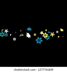 Pretty Floral Pattern with Simple Small Flowers for Greeting Card or Poster. Naive Daisy Flowers in Primitive Style. Vector Background for Spring or Summer Design.
