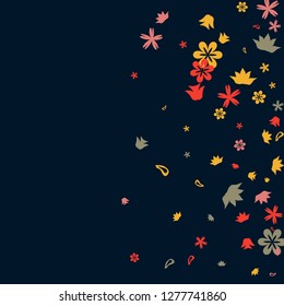 Pretty Floral Pattern with Simple Small Flowers for Greeting Card or Poster. Naive Daisy Flowers in Primitive Style. Vector Background for Spring or Summer Design.
