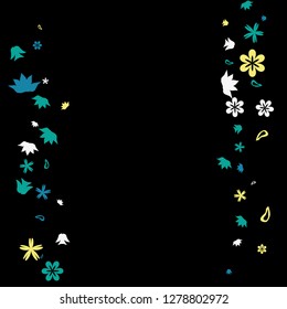 Pretty Floral Pattern with Simple Small Flowers for Greeting Card or Poster. Naive Daisy Flowers in Primitive Style. Vector Background for Spring or Summer Design.
