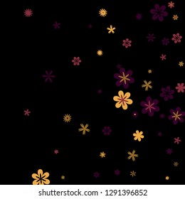 Pretty Floral Pattern with Simple Small Flowers for Greeting Card or Poster. Naive Daisy Flowers in Primitive Style. Vector Background for Spring or Summer Design.
