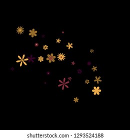 Pretty Floral Pattern with Simple Small Flowers for Greeting Card or Poster. Naive Daisy Flowers in Primitive Style. Vector Background for Spring or Summer Design.
