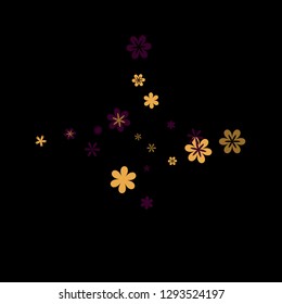 Pretty Floral Pattern with Simple Small Flowers for Greeting Card or Poster. Naive Daisy Flowers in Primitive Style. Vector Background for Spring or Summer Design.
