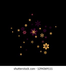 Pretty Floral Pattern with Simple Small Flowers for Greeting Card or Poster. Naive Daisy Flowers in Primitive Style. Vector Background for Spring or Summer Design.
