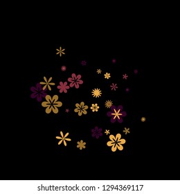 Pretty Floral Pattern with Simple Small Flowers for Greeting Card or Poster. Naive Daisy Flowers in Primitive Style. Vector Background for Spring or Summer Design.
