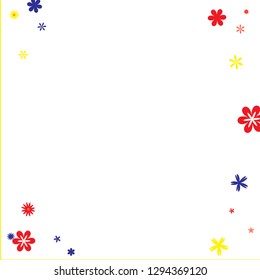 Pretty Floral Pattern with Simple Small Flowers for Greeting Card or Poster. Naive Daisy Flowers in Primitive Style. Vector Background for Spring or Summer Design.
